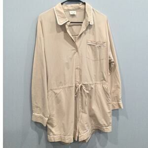 Le Lis Womens Long Sleeve Romper Medium Cotton Classic Minimalist Beachy